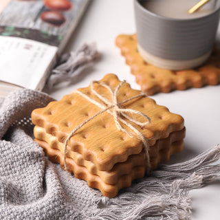 Cracker Shaped Solid Wood Coaster