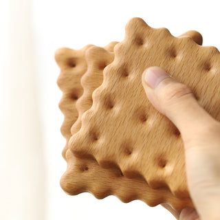 Cracker Shaped Solid Wood Coaster