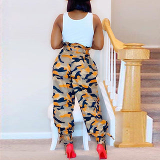 Ladies Chic Camouflage Cargo Pants