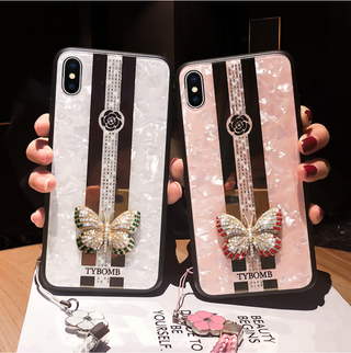 Luxury Diamond Butterfly Mirror iPhone Case