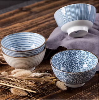 Japanese Inspired Porcelain Bowls (4-Set)