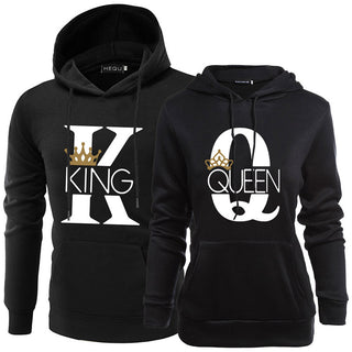 Couple Sweater KING QUEEN Crown Hoodie