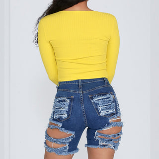 High-Rise Stretch Jean Short