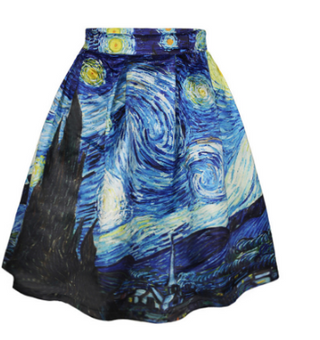 Women's Stretchy Van Gogh Skirt