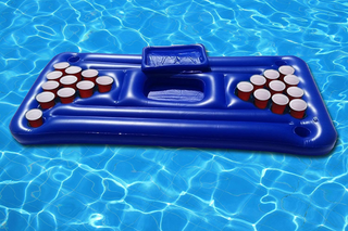 Inflatable Beer Pong Buoy. Pool Beer Pong inflatable mattress. inflatable drinking game