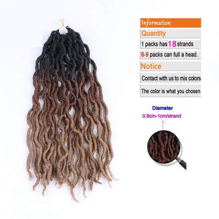 8" Ombre Curly Crochet Faux Locs