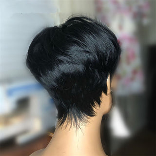 Black Chemical Fiber Hair Realistic Wig