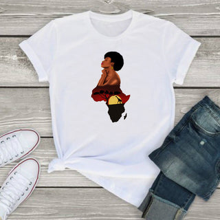 Melanin African Map T shirt African Girl