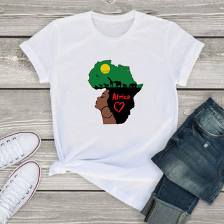 Melanin African Map T shirt African Girl