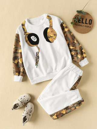 Crescendo Beige/ Tan Camo Sweat Set