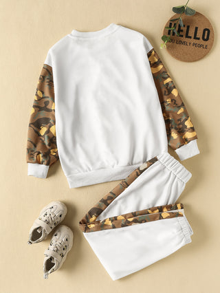 Crescendo Beige/ Tan Camo Sweat Set