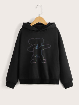 Boys Dab  Reflective Bear  Hoodie