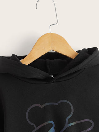 Boys Dab  Reflective Bear  Hoodie