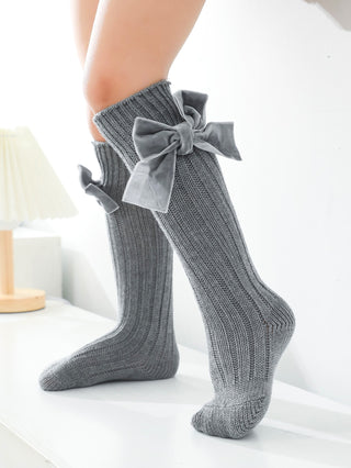 Toddler Girls Bow Decor Over The Calf Socks