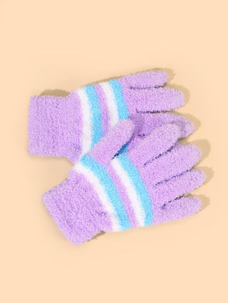 Color Block Fuzzy Gloves