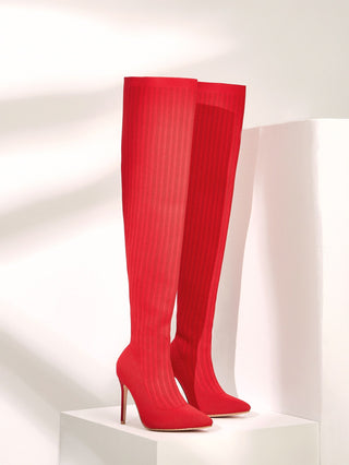 Stiletto Heeled Sock Boots