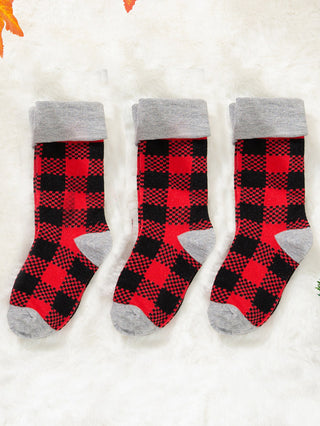 3 pairs Kids Plaid Pattern Socks