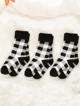 3 pairs Kids Plaid Pattern Socks