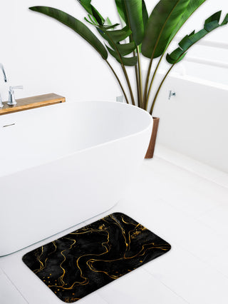 Blk/ Gold Marble Bath Set