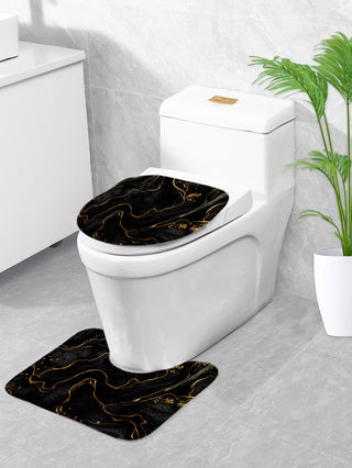 Blk/ Gold Marble Bath Set