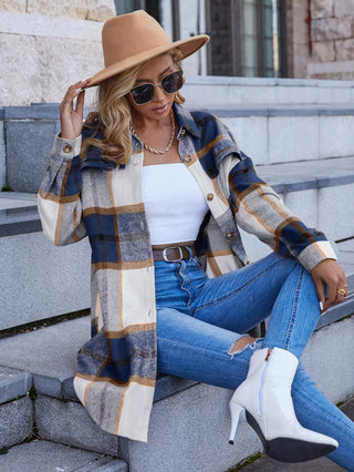 Plaid Layering Overcoat