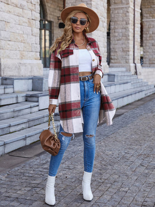 Plaid Layering Overcoat