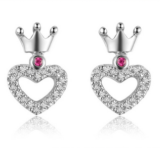 S925 Crown Stud Earrings