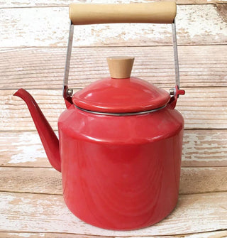 Red & White Enamel kettle