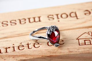 Woman silver ruby ring