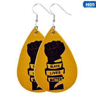 black lives matter leather earrings