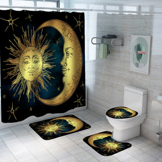 Shower Curtain Digital Printing Toilet Three-piece Set Four-piece Set