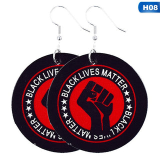 black lives matter leather earrings