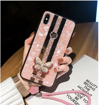 Luxury Diamond Butterfly Mirror iPhone Case