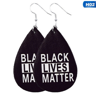 black lives matter leather earrings