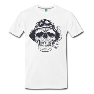 Smoking Skull - white