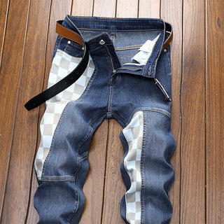 Men's Chess Patchwork Jean