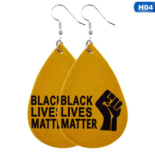 black lives matter leather earrings