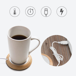 USB Wood Grain Coaster  Warmer