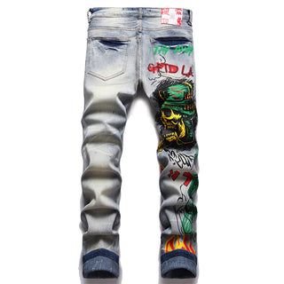 Stretch Printed Dye Skinny Jeans