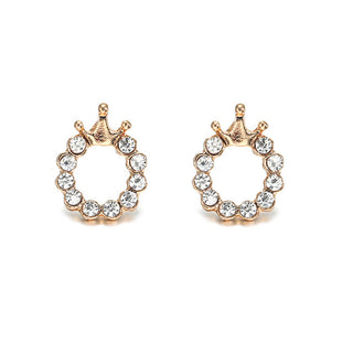 Crown diamond stud earrings