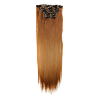 Chemical fiber hair extension piece 16 clip hair wig piece straight hair 6 piece set hair clip in