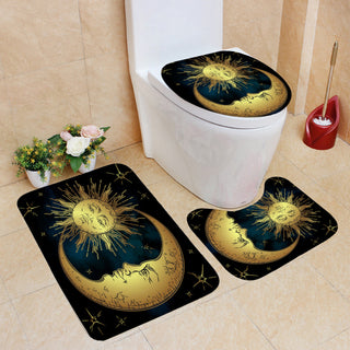 Shower Curtain Digital Printing Toilet Three-piece Set Four-piece Set