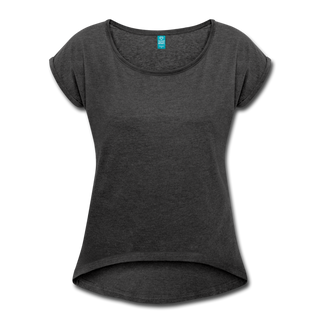 Women's Roll Cuff T-Shirt - heather black