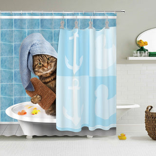 Bathroom Shower Curtain Waterproof And Mildew Proof Polyester Bathroom Curtain Animal Series