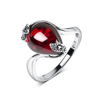 Woman silver ruby ring