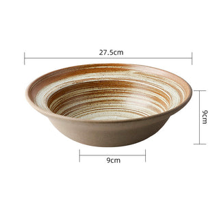 Retro Stoneware Dinner Bowls