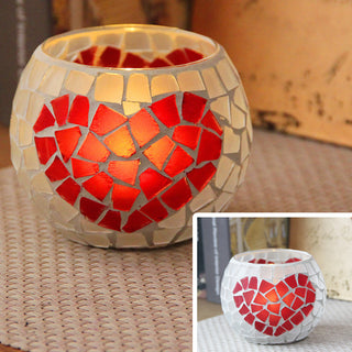 Mosaic glass candle holder