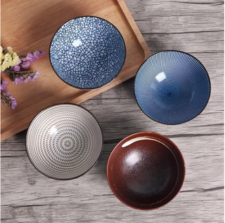 Japanese Inspired Porcelain Bowls (4-Set)