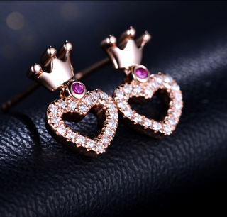 S925 Crown Stud Earrings