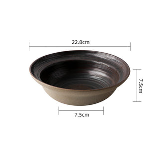 Retro Stoneware Dinner Bowls